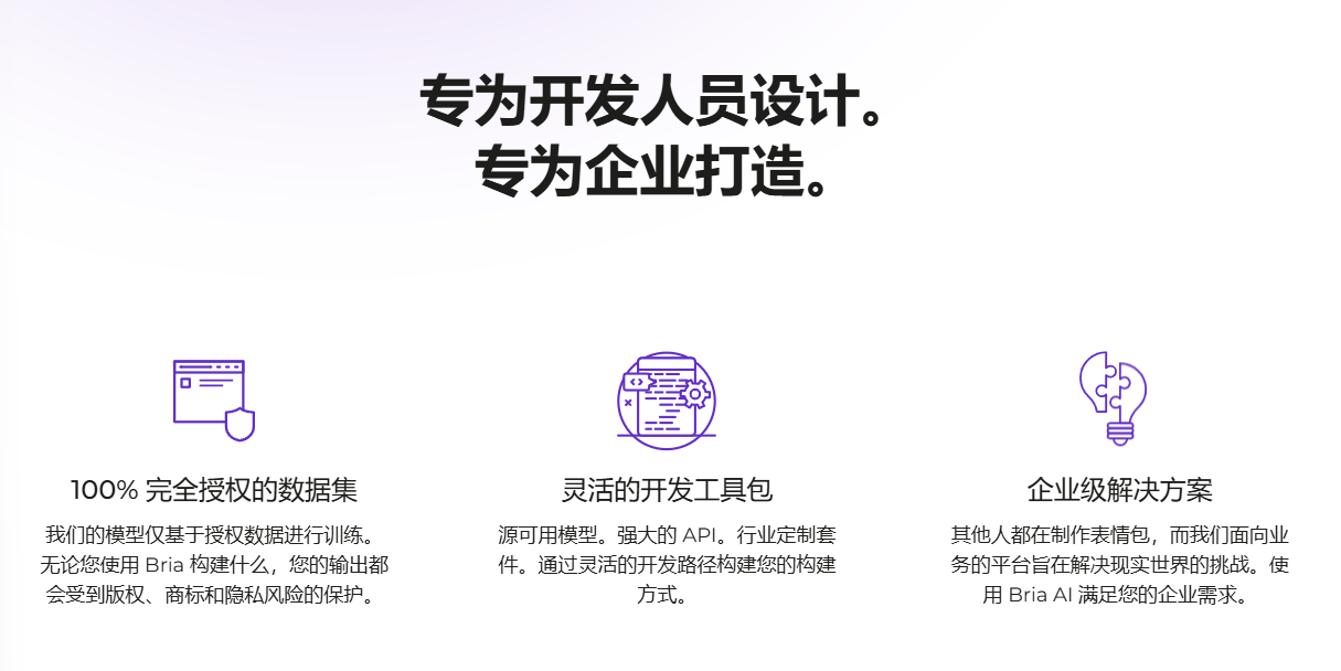 数据训练更轻松,企业级Gen AI开发工具包:Bria AI