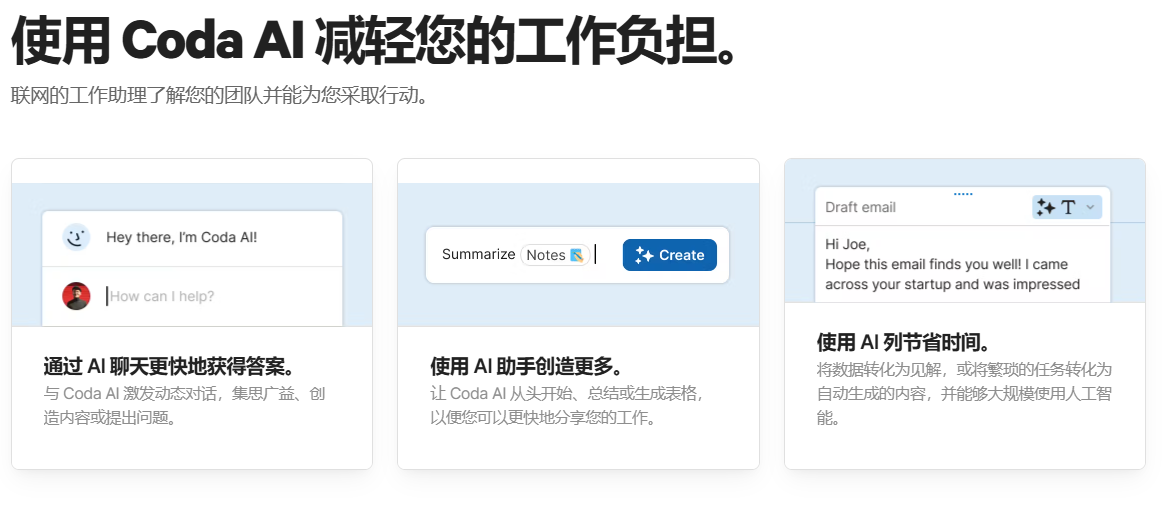 在线办公平台!协同合作、AI智能,提升工作效率,探索未来办公新模式:Coda.io AI工具