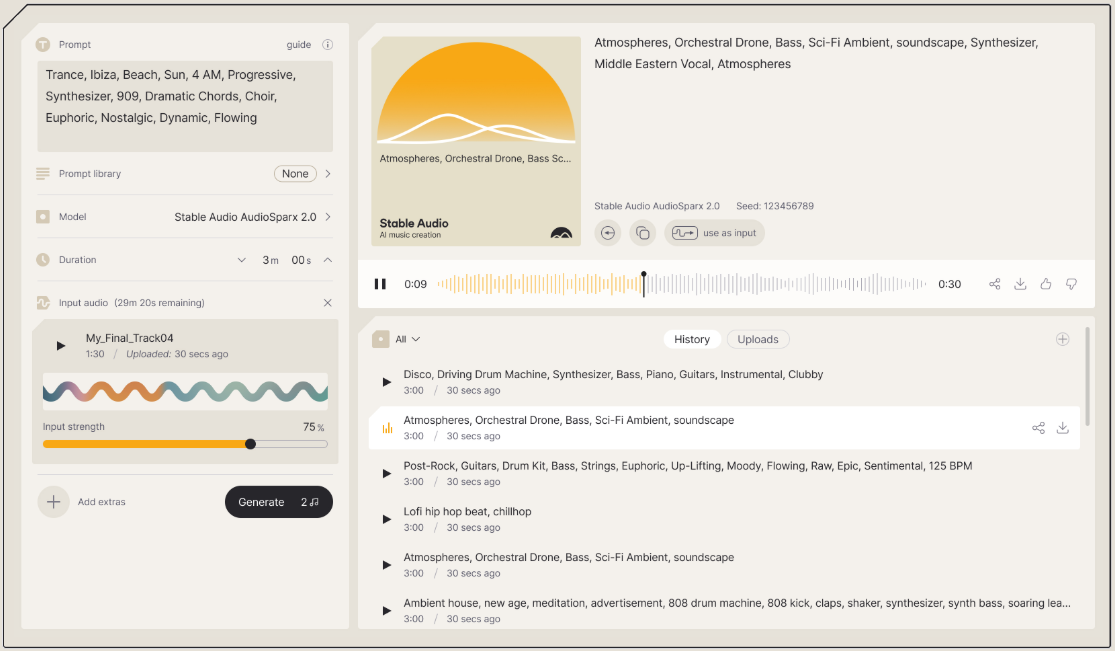 StableAudio AI:快速生成定制化商业级音频素材,输入文字免费生成高品质音频。