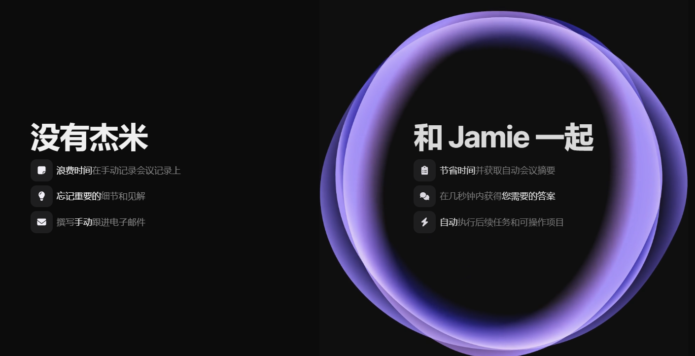 最佳AI会议助手-自动生成纪要总结-智能提取会议行动项:JamieAI会议工具