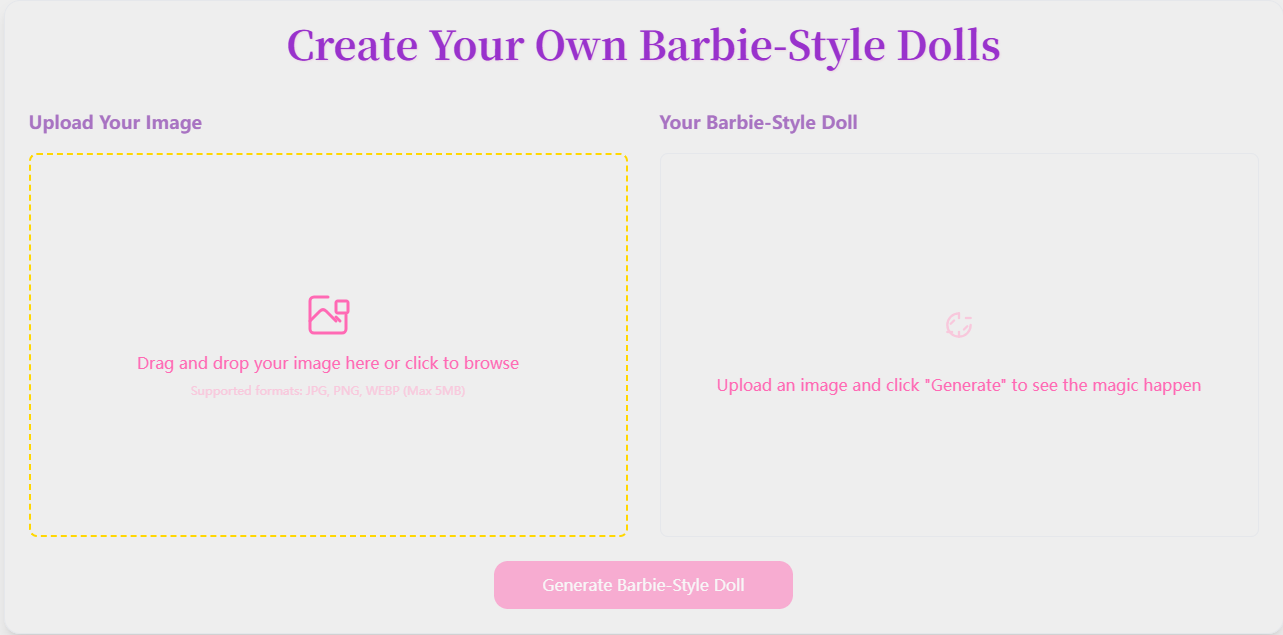 AI Barbie Doll Generator:免费秒速生成芭比娃娃风格图像的AI工具