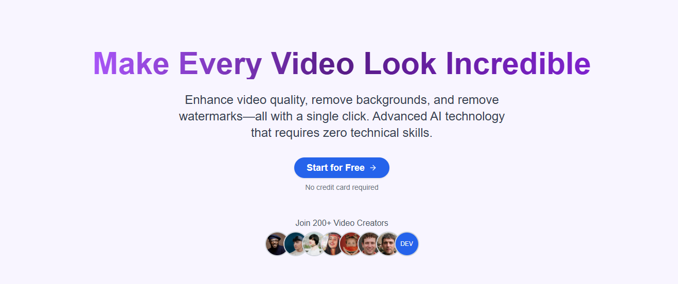 EasyVideo AI:免费AI工具|一键增强视频画质/去水印背景
