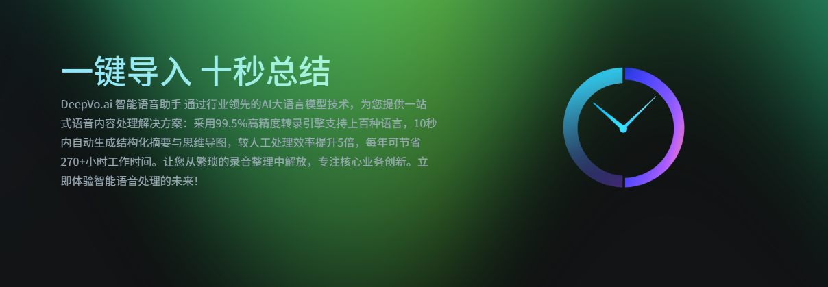 DeepVo.ai:免费AI转录神器,10秒智能总结与思维导图