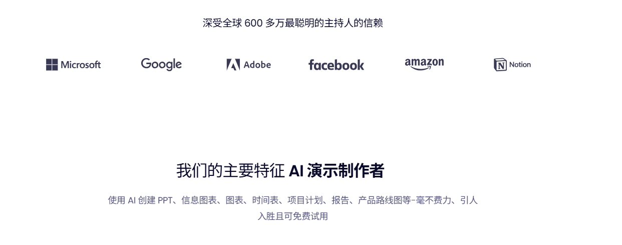 Presentations.Ai:AI秒速生成专业PPT-AI智能美化/免费革新演示