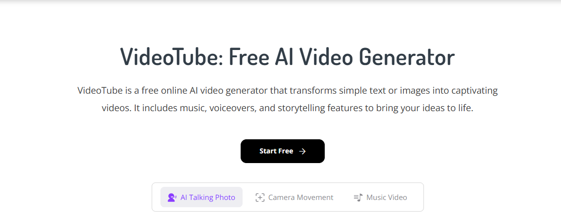 VideoTube AI:免费AI生成1080p视频,文本图像轻松变成视频