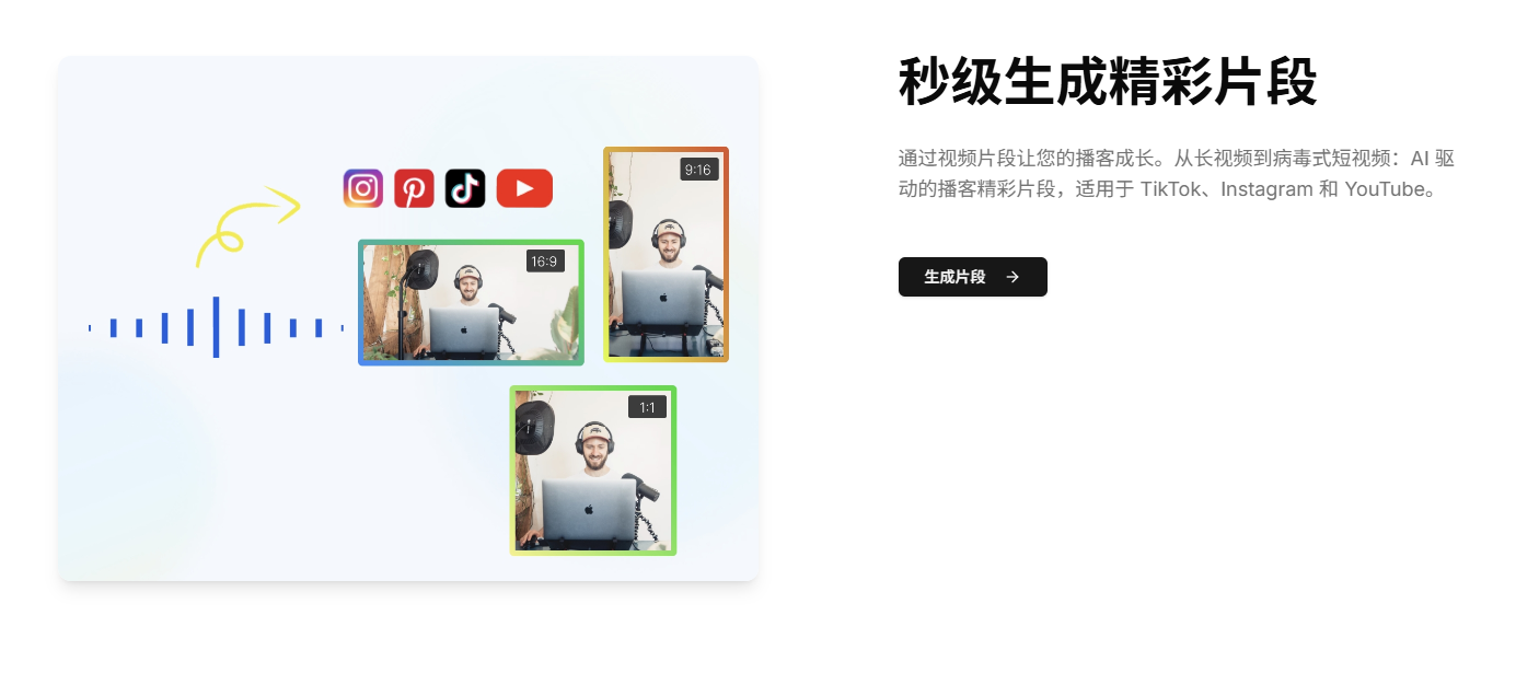 CreateWise AI:免费AI播客笔记、剪辑与转录助手。