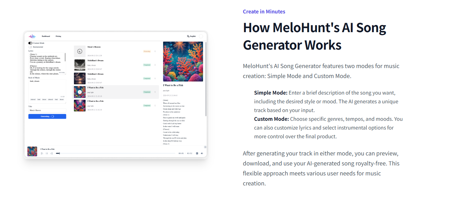 Melohunt AI:AI生成免版税音乐,精准生成BGM!