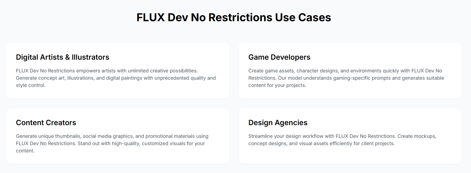 FLUX Dev AI:无限快速生成4K图像-提供500+行业模型