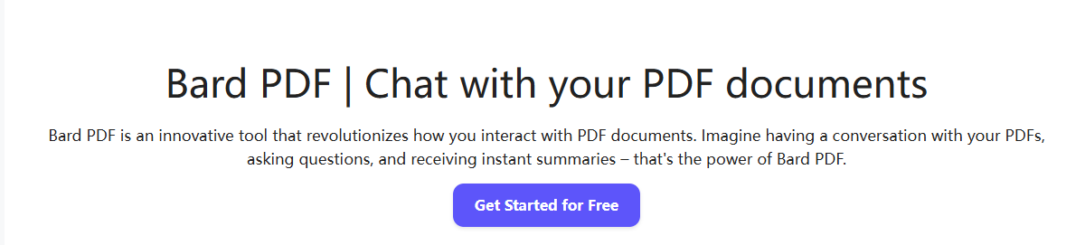 AIBardPDF:用AI对话的PDF文档,智能分析与总结