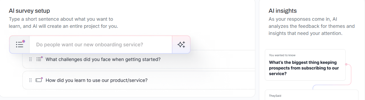 theysaid.io:AI智能进行对话问卷-轻松收集客户数据信息